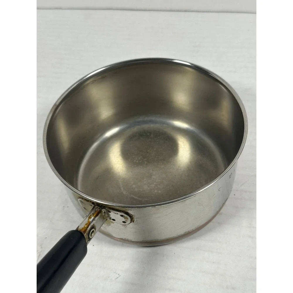 Revere Ware 1 Qt Saucepan with‎ Lid Copper Clad Bottom Stainless Steel 1801 USA